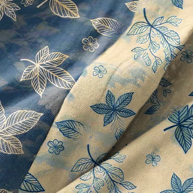Peignoir kimono unisexe en coton à motif de feuilles d'érable - image 5
