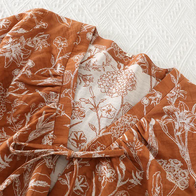 Ensemble pyjama 3 pièces en pur coton à motif floral - image 4