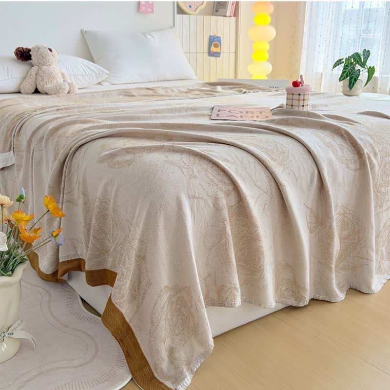 Couverture d'été romantique en fibres de bambou à motif de roses - image 2