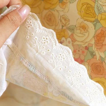 Chemise de nuit en coton ornée de dentelle florale jaune - image 13