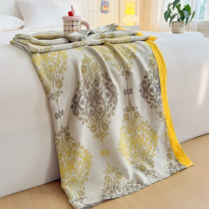 Couverture d'été en fibre de bambou à motif vintage - 200 cm x 230 cm - image 0