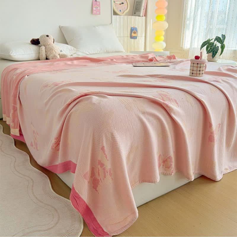Couverture d'été artistique à motif papillon, confectionnée en fibres de bambou - image 2