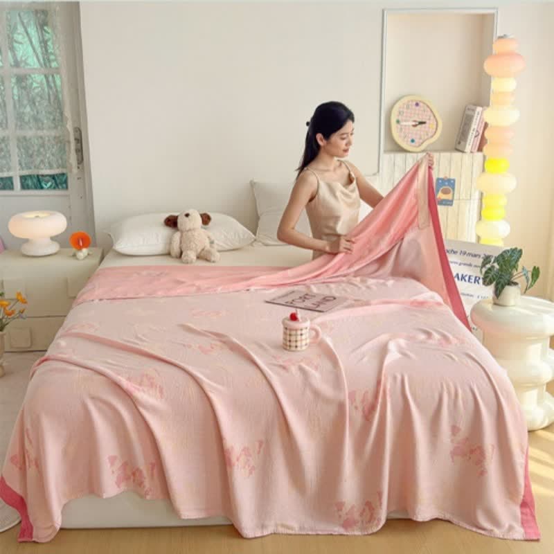 Couverture d'été artistique à motif papillon, confectionnée en fibres de bambou - image 3