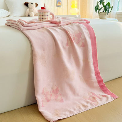Couverture d'été artistique à motif papillon, confectionnée en fibres de bambou - 200 cm x 230 cm - image 0