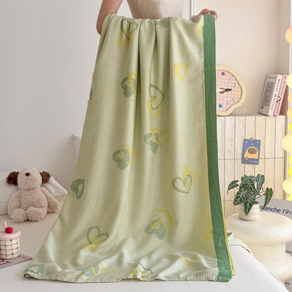 Couverture d'été fabriquée à partir de fibres de bambou vertes en forme de cœur - image 3