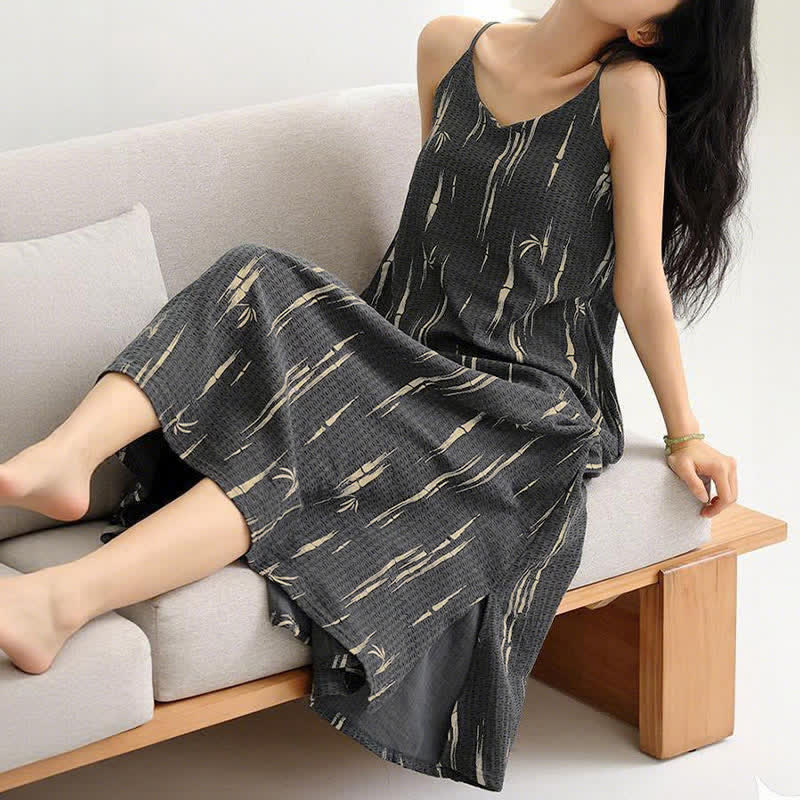 Chemise de nuit en pur coton, inspirée du bambou - image 4