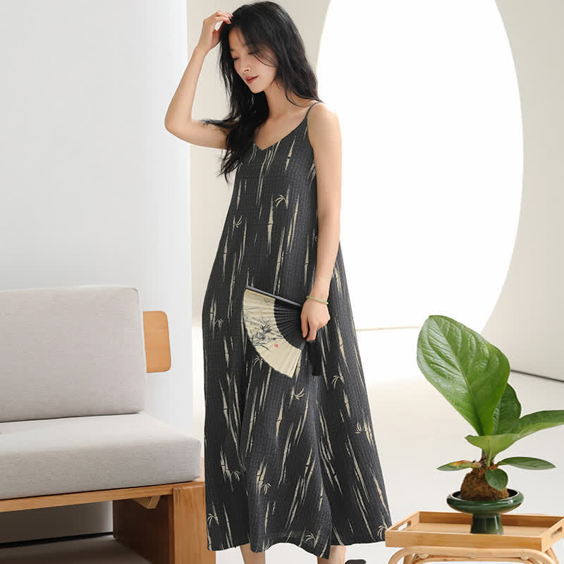 Chemise de nuit en pur coton, inspirée du bambou - image 2