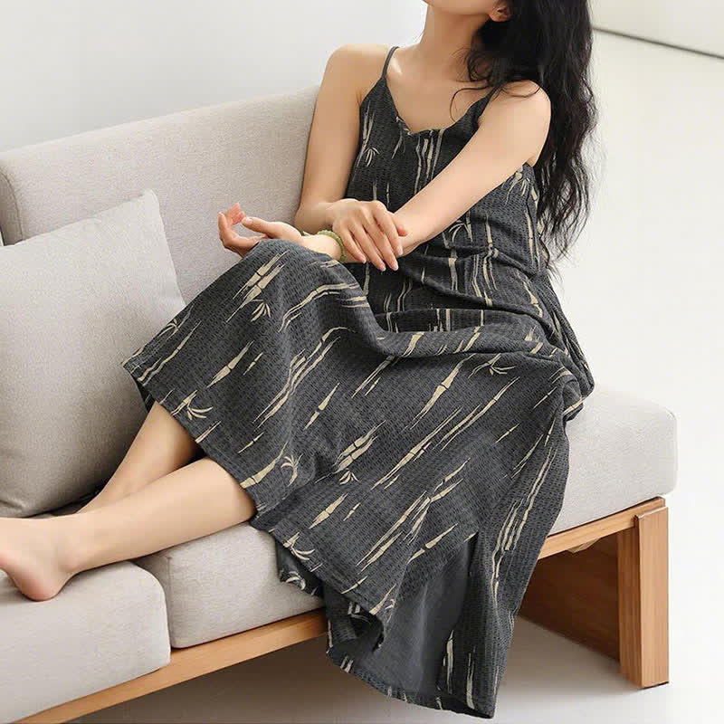 Chemise de nuit en pur coton, inspirée du bambou - image 3