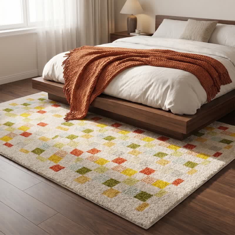 Tapis à carreaux couleur dopamine - image 4
