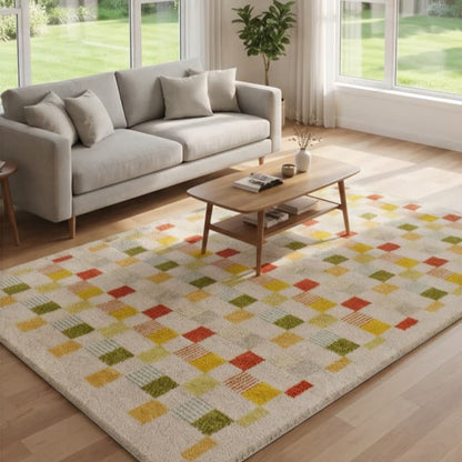 Tapis à carreaux couleur dopamine - image 1