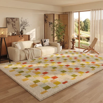 Tapis à carreaux couleur dopamine - image 3