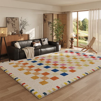 Tapis doux à damier multicolore - 200 cm × 300 cm - image 0