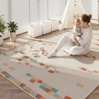 Tapis d'enfant géométrique aux couleurs pastel - image 1