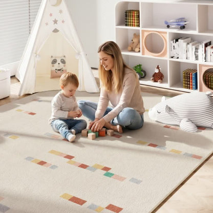 Tapis d'enfant géométrique aux couleurs pastel - image 2