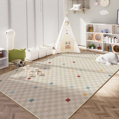 Tapis à carreaux neutres pour enfants - 200 cm × 350 cm - image 0