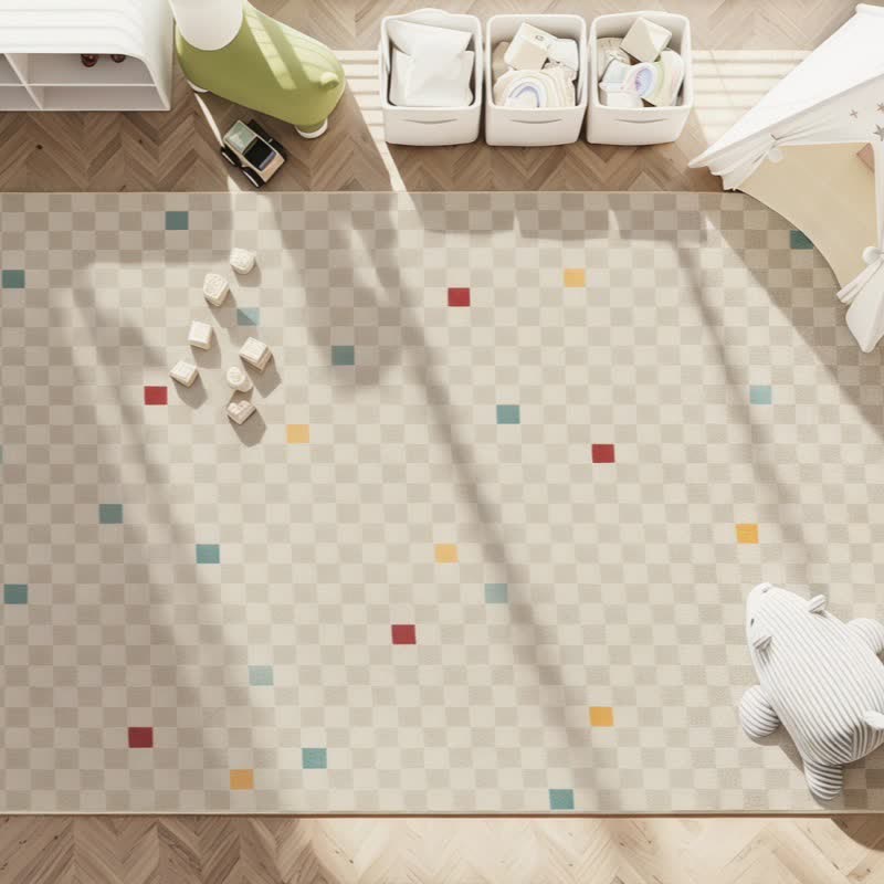 Tapis à carreaux neutres pour enfants - image 2
