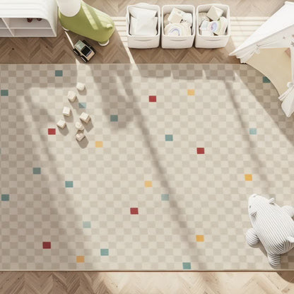 Tapis à carreaux neutres pour enfants - image 2