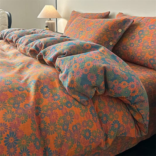 Linge de lit vintage Daisy en gaze de pur coton (ensemble de 4 pièces) - 220 cm x 240 cm - image 0