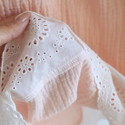 Ensemble de vêtements d'intérieur en gaze de coton unie et dentelle - image 8