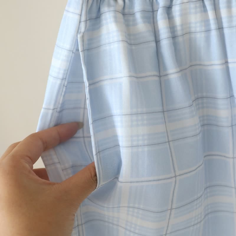 Ensemble pyjama à manches courtes en coton à carreaux - image 11
