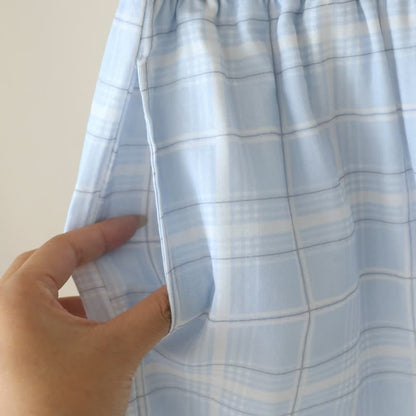 Ensemble pyjama à manches courtes en coton à carreaux - image 11