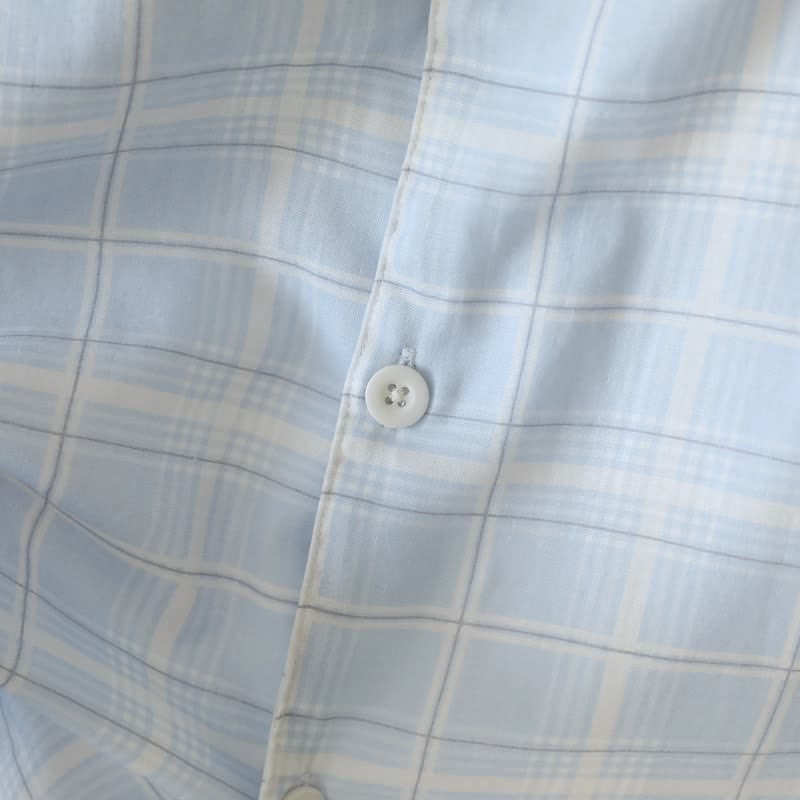 Ensemble pyjama à manches courtes en coton à carreaux - image 7