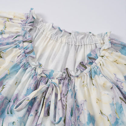 Ensemble pyjama en coton à motif floral aquarelle - image 7