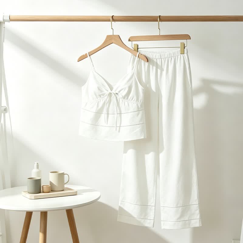 Ensemble de détente composé d'un débardeur et d'un pantalon - Blanc - 3XL - image 4