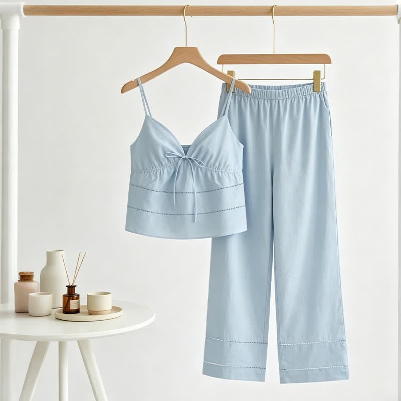 Ensemble de détente composé d'un débardeur et d'un pantalon - Bleu - 3XL - image 0