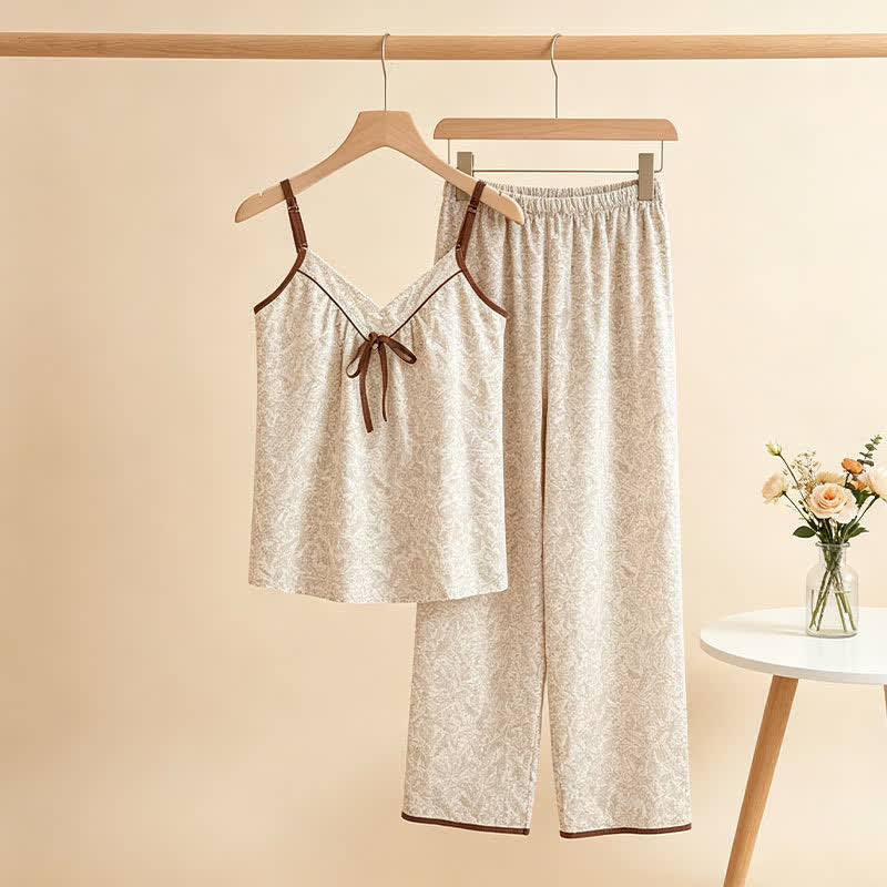Ensemble de salon beige avec détails de nœud - image 1