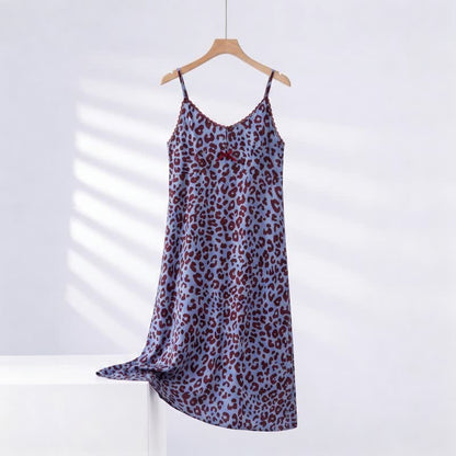 Nuisette à imprimé léopard et bordure en dentelle - Bleu - XXXL - image 3