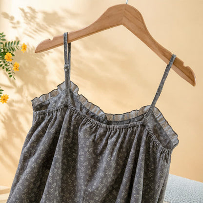 Ensemble pyjama composé d'un haut en coton à fleurs et à volants - image 6