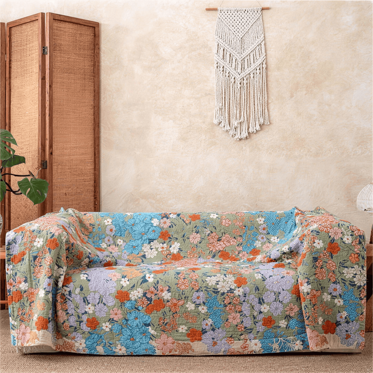 Couette en gaze multicolore à motifs floraux printaniers Ownkoti - image 3