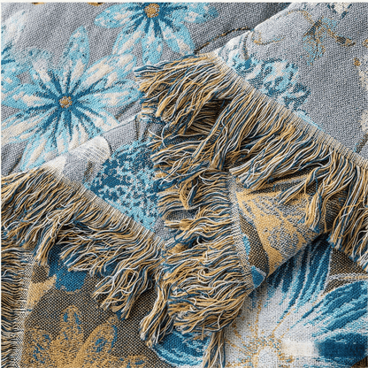 Couette en gaze à franges et motif floral vintage Ownkoti - image 4