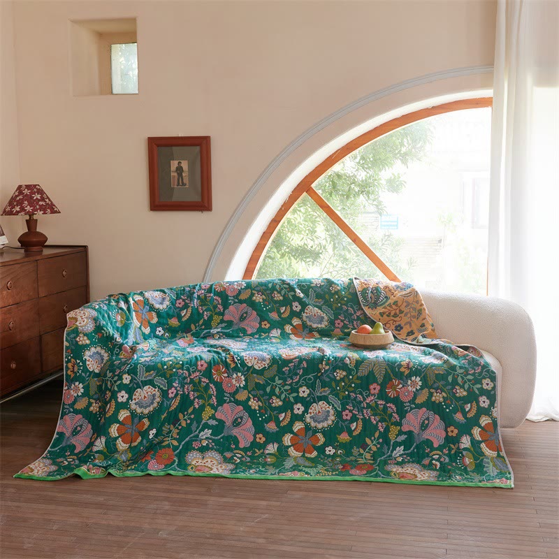 Couette réversible en gaze à motifs botaniques Ownkoti Farmhouse - image 3
