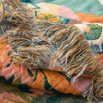 Peinture à l'huile vintage Ownkoti, courtepointe en gaze à franges roses - image 4