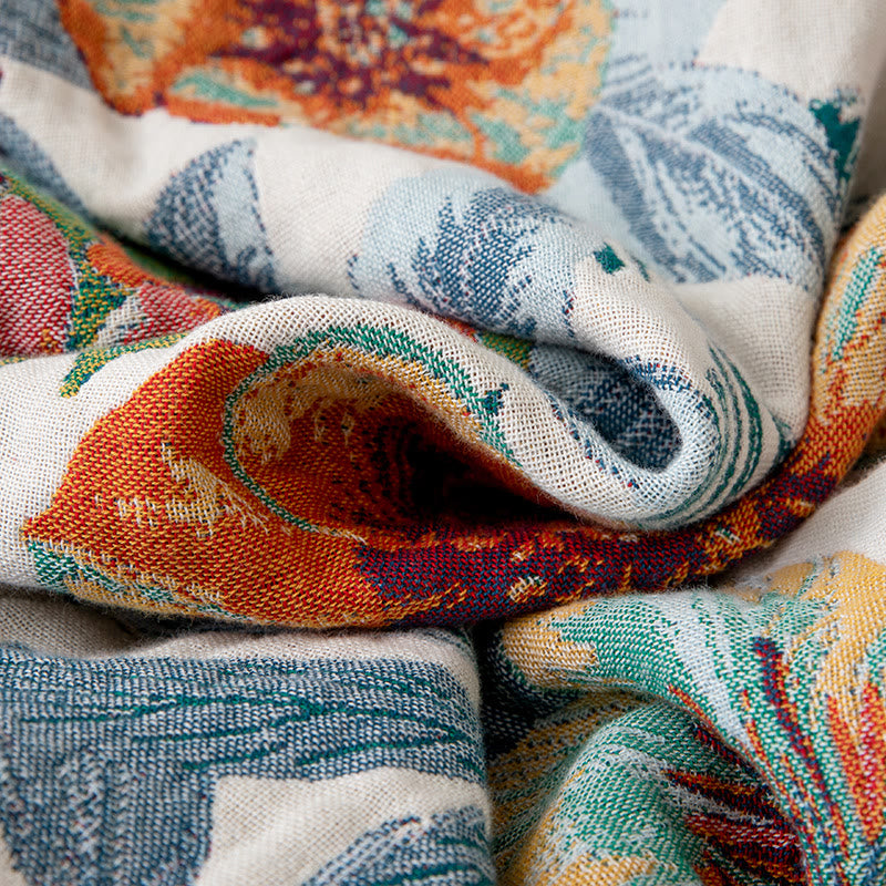 Couette réversible en gaze à motif floral tropical vintage Ownkoti - image 3