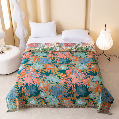 Couette réversible en gaze à motif floral tropical vintage Ownkoti - image 1