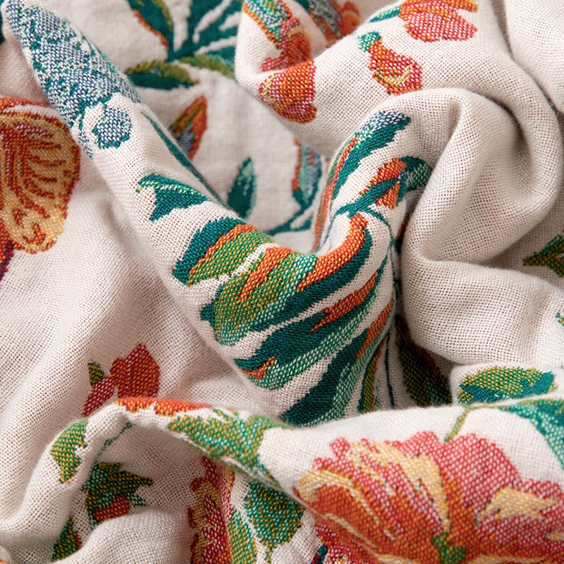 Couette réversible en gaze à motif floral vintage Ownkoti - image 4