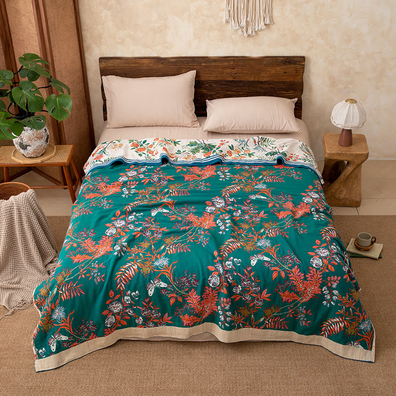 Couette réversible en gaze à motif floral vintage Ownkoti - image 2