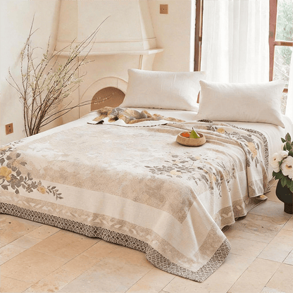 Couette réversible en gaze jacquard pivoine orientale Ownkoti - image 1