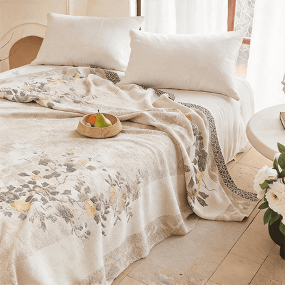 Couette réversible en gaze jacquard pivoine orientale Ownkoti - image 2