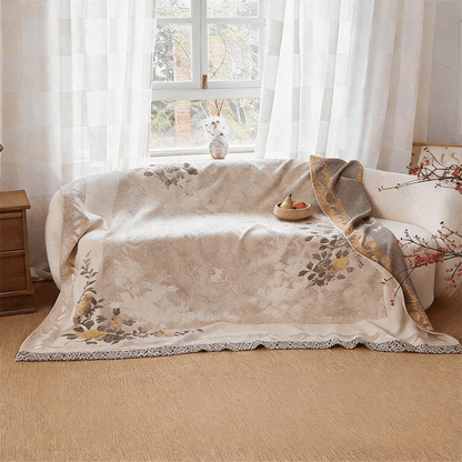 Couette réversible en gaze jacquard pivoine orientale Ownkoti - image 3