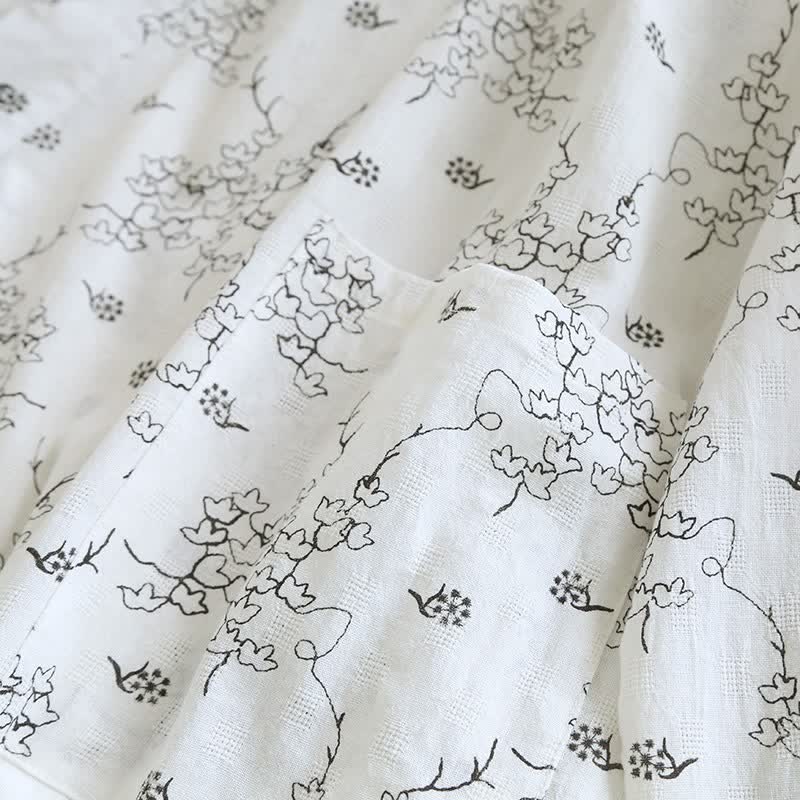 Peignoir kimono unisexe en coton à motif floral - image 11