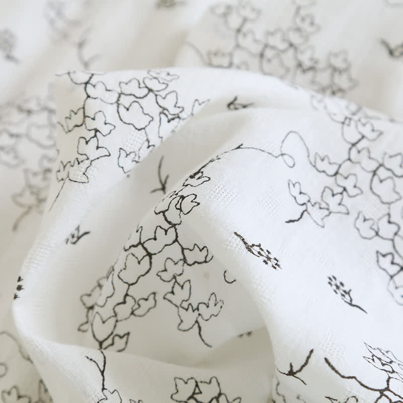 Peignoir kimono unisexe en coton à motif floral - image 8