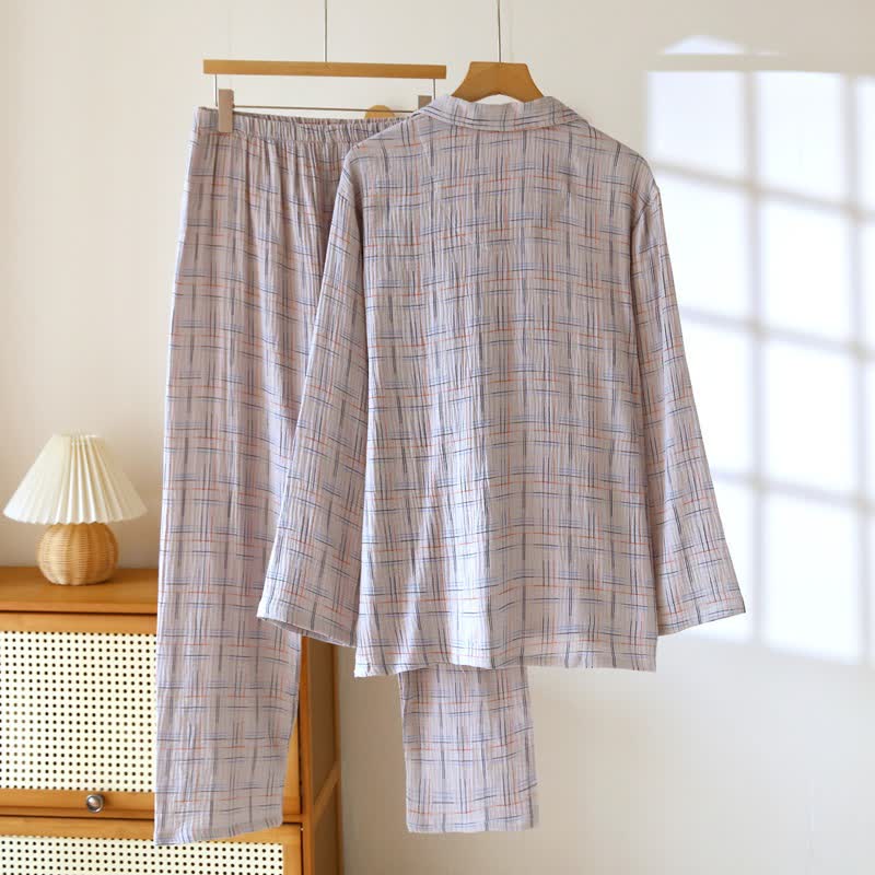Pyjamas en coton colorés, à rayures et à carreaux - image 18