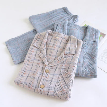 Pyjamas en coton colorés, à rayures et à carreaux - image 5