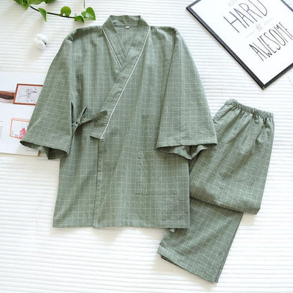 Pyjamas assortis en coton, style kimono, pour couples - image 10