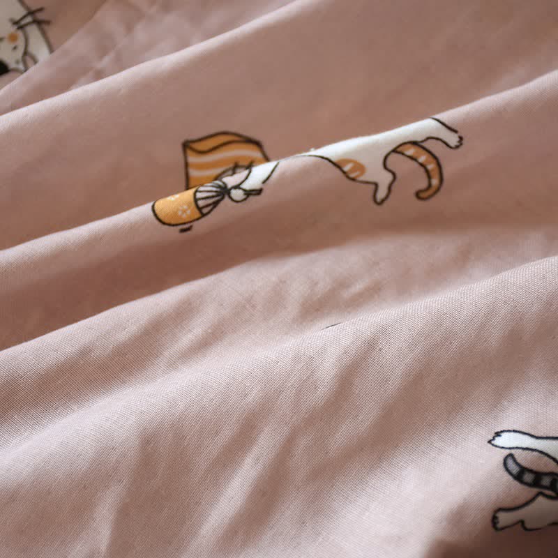 Kimono assorti en coton à motif chat - image 10