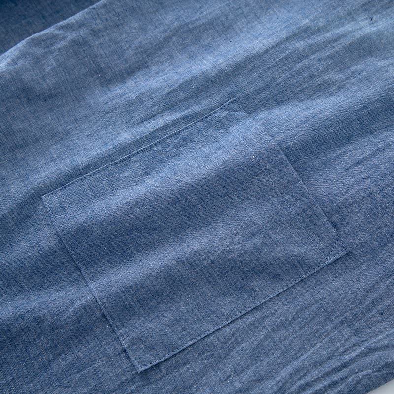 Pyjama unisexe à manches courtes en coton uni - image 11